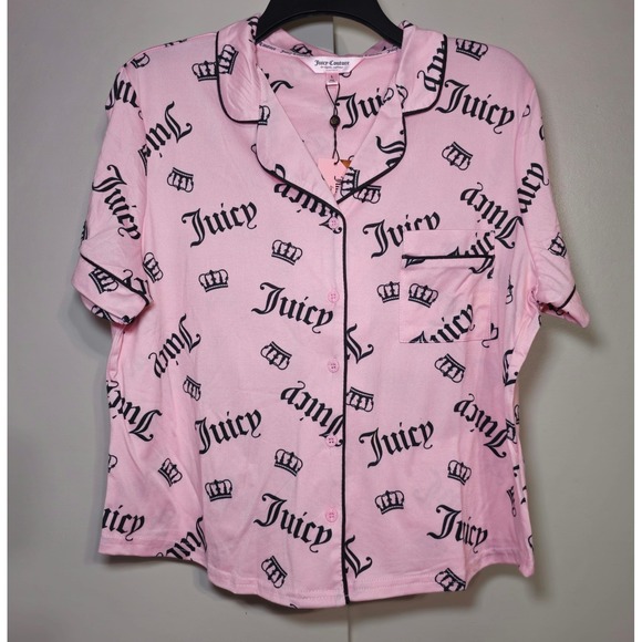 Pink Pajamas Juicy Couture Pajama Sleepwear Short Loungewear Size L NWT - Picture 3 of 10